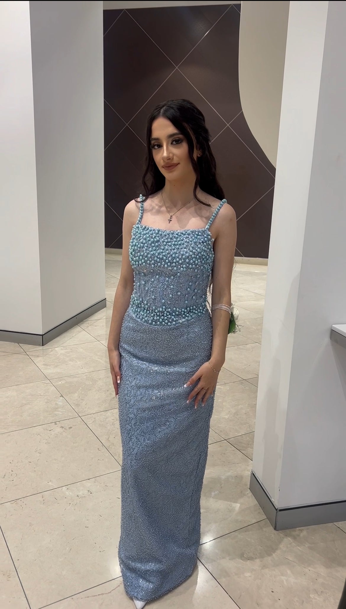 Baby blue formal dress