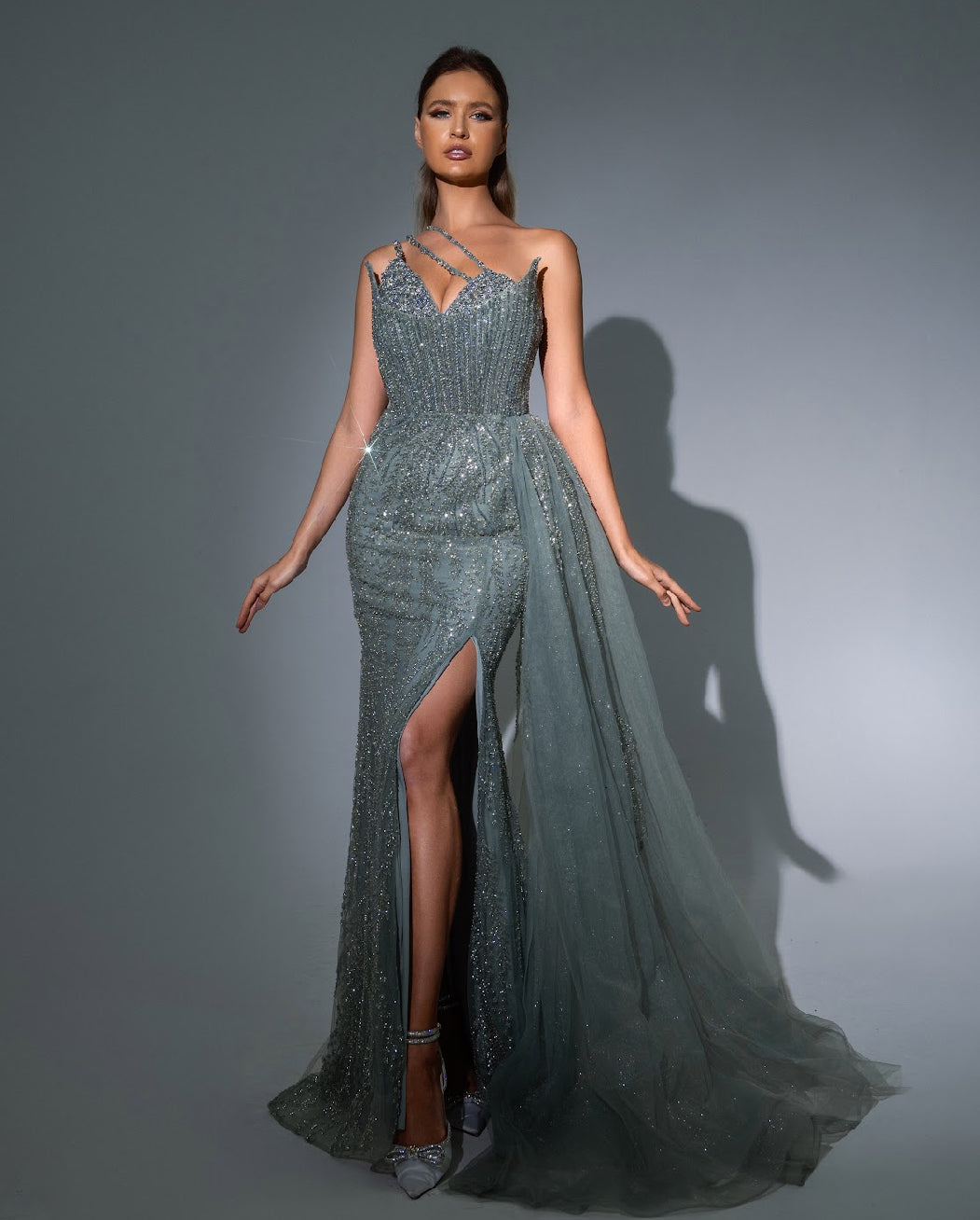 Mint Fully beaded formal dress
