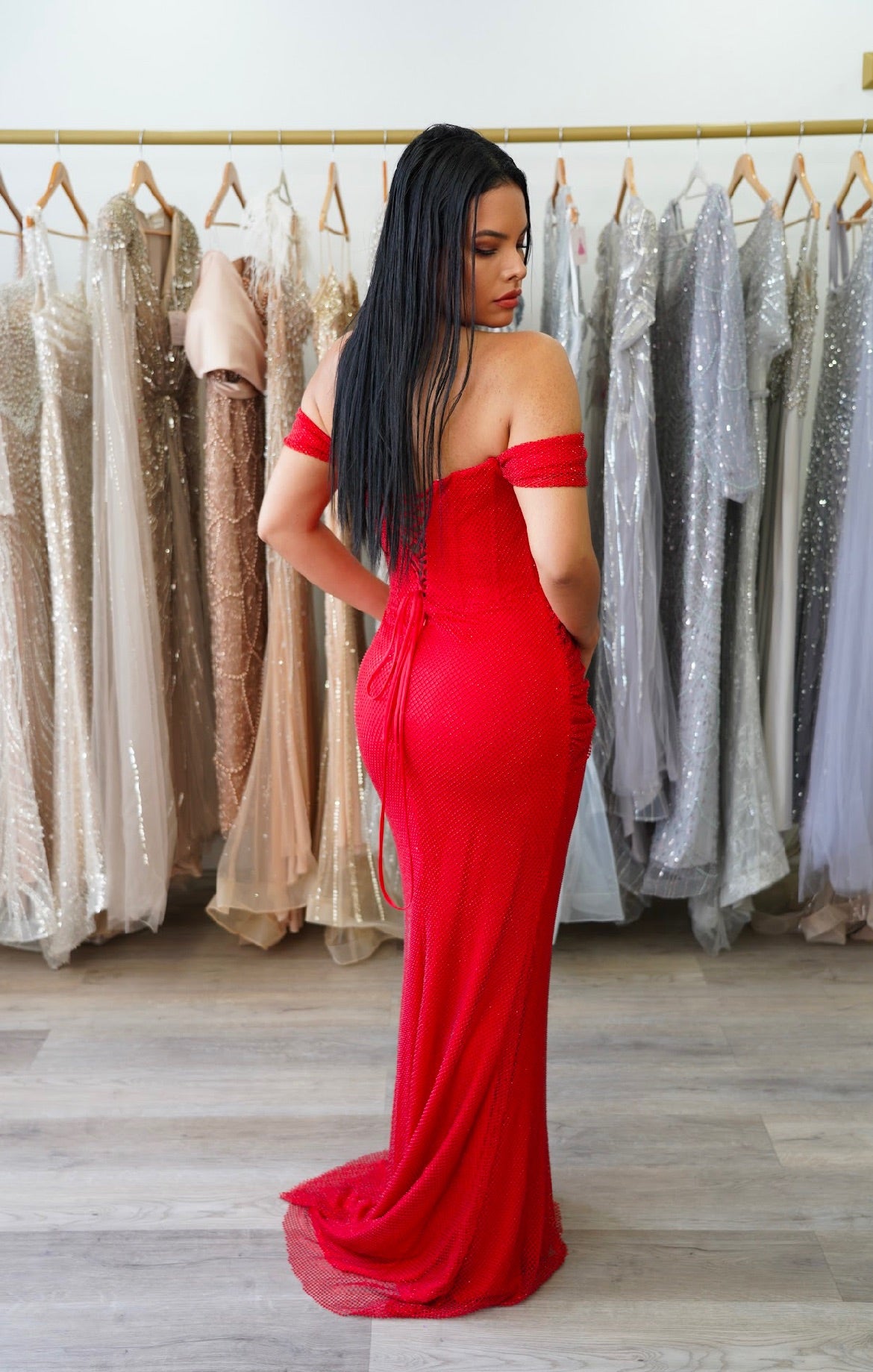 Red formal dress
