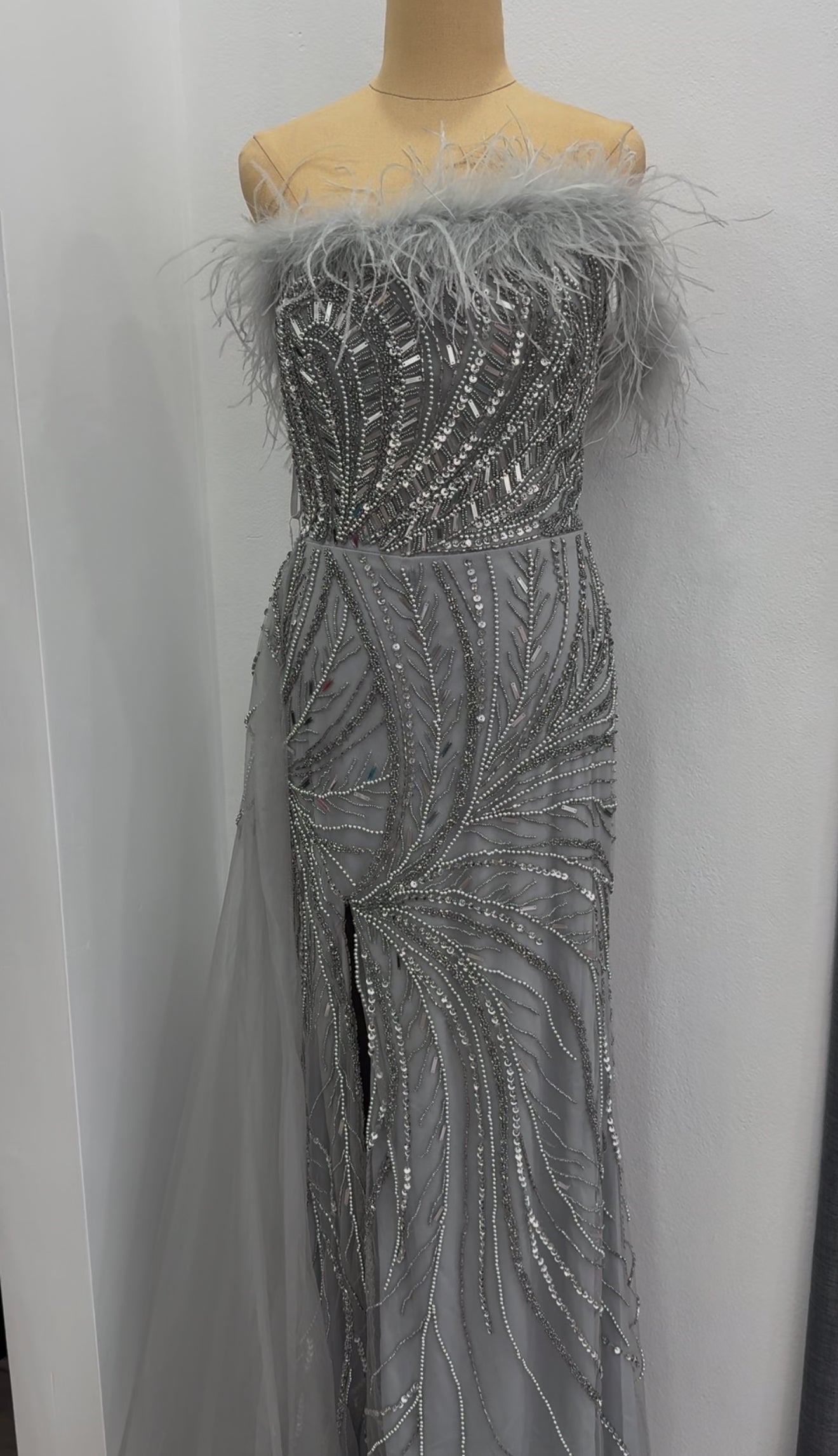 Grey Fully beaded dress