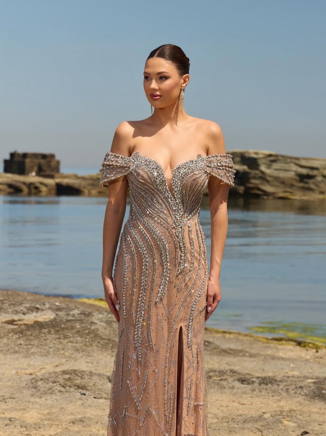 Couture dress with gems