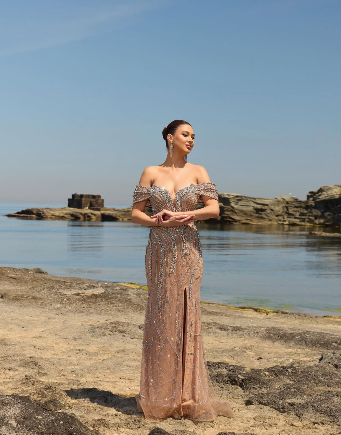 Couture dress with gems