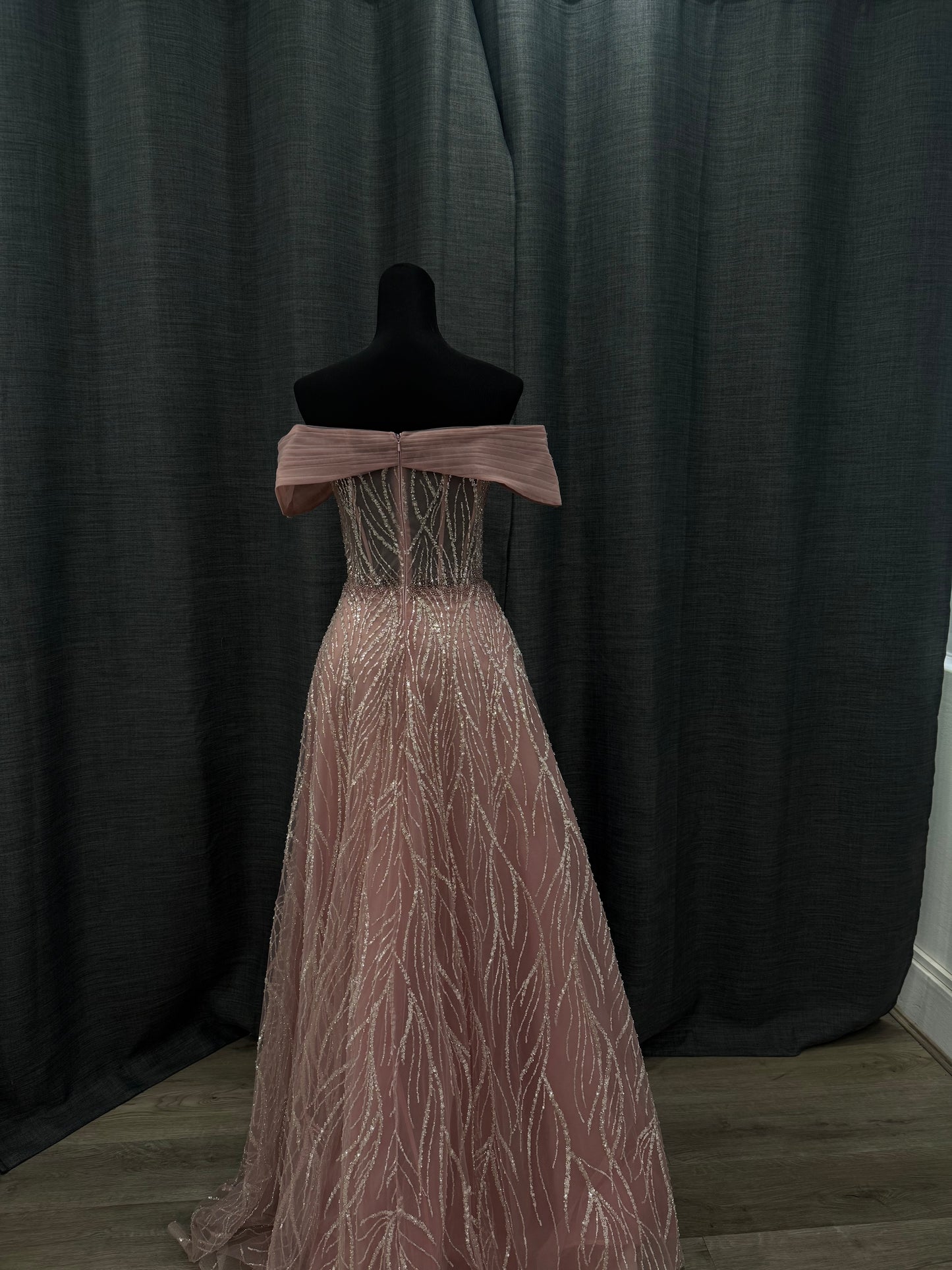 Pink puff off shoulder dress