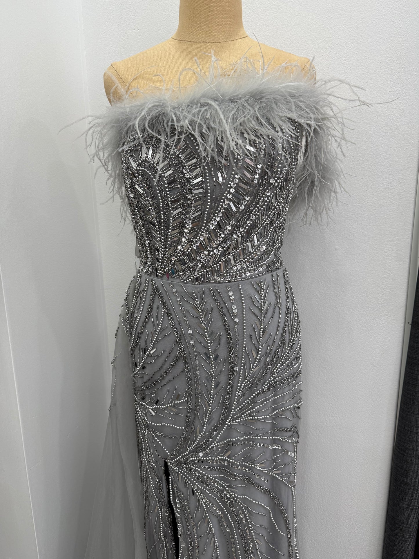 Grey Fully beaded dress