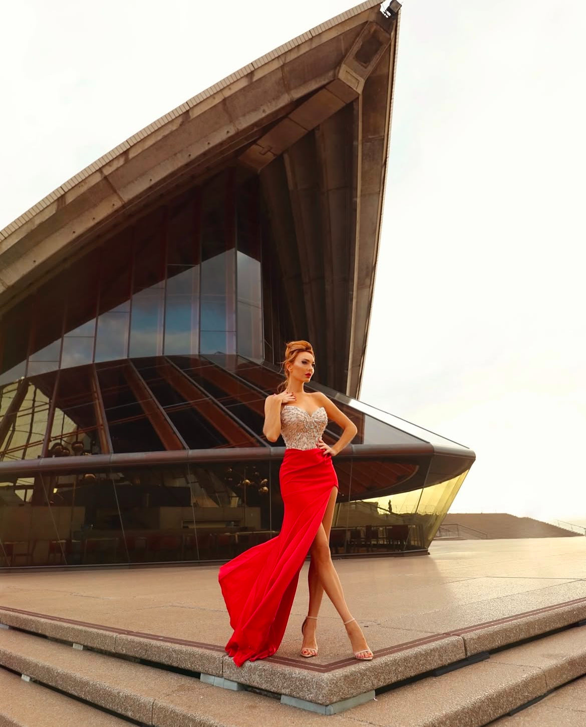 Red formal dress