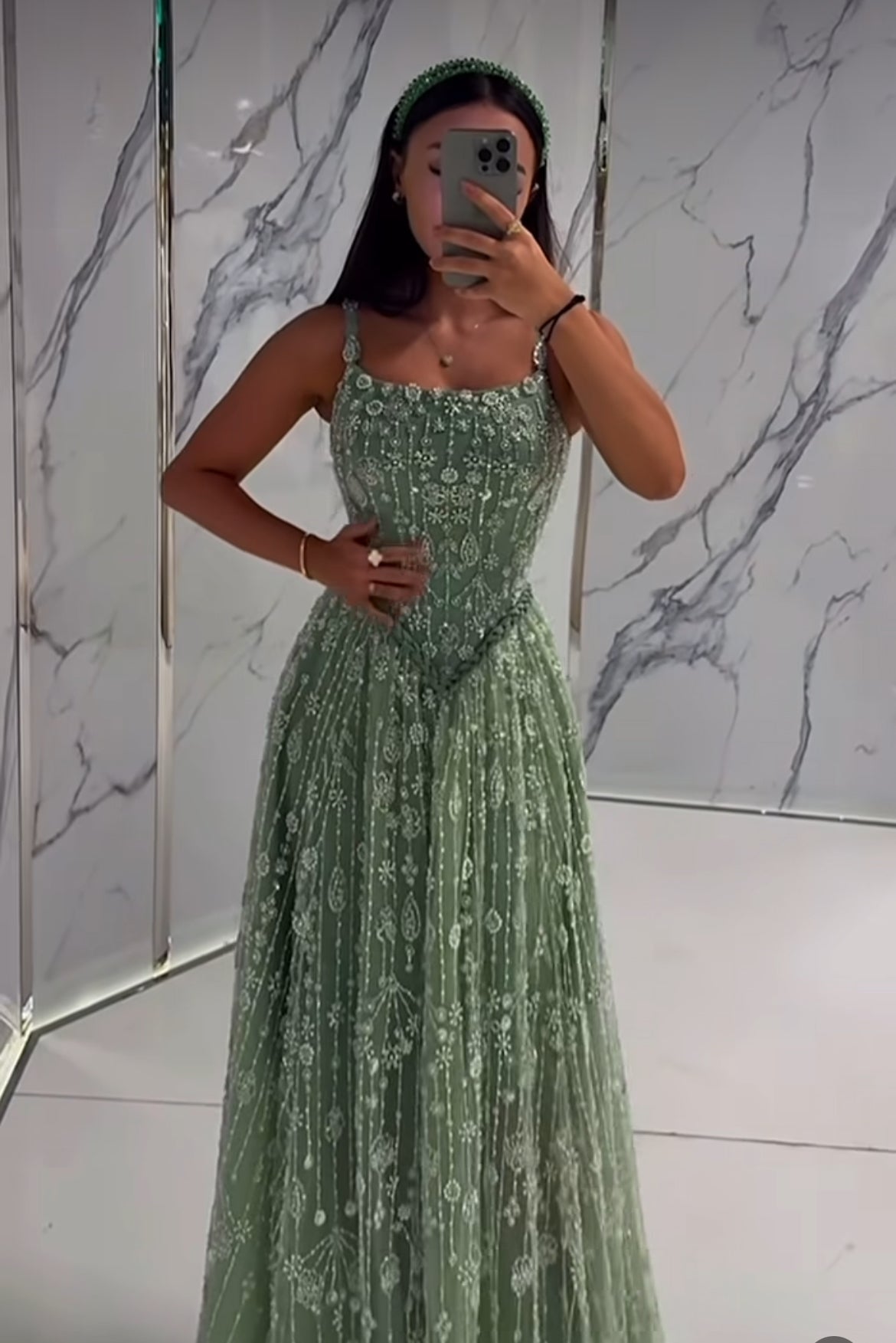 Green formal dress