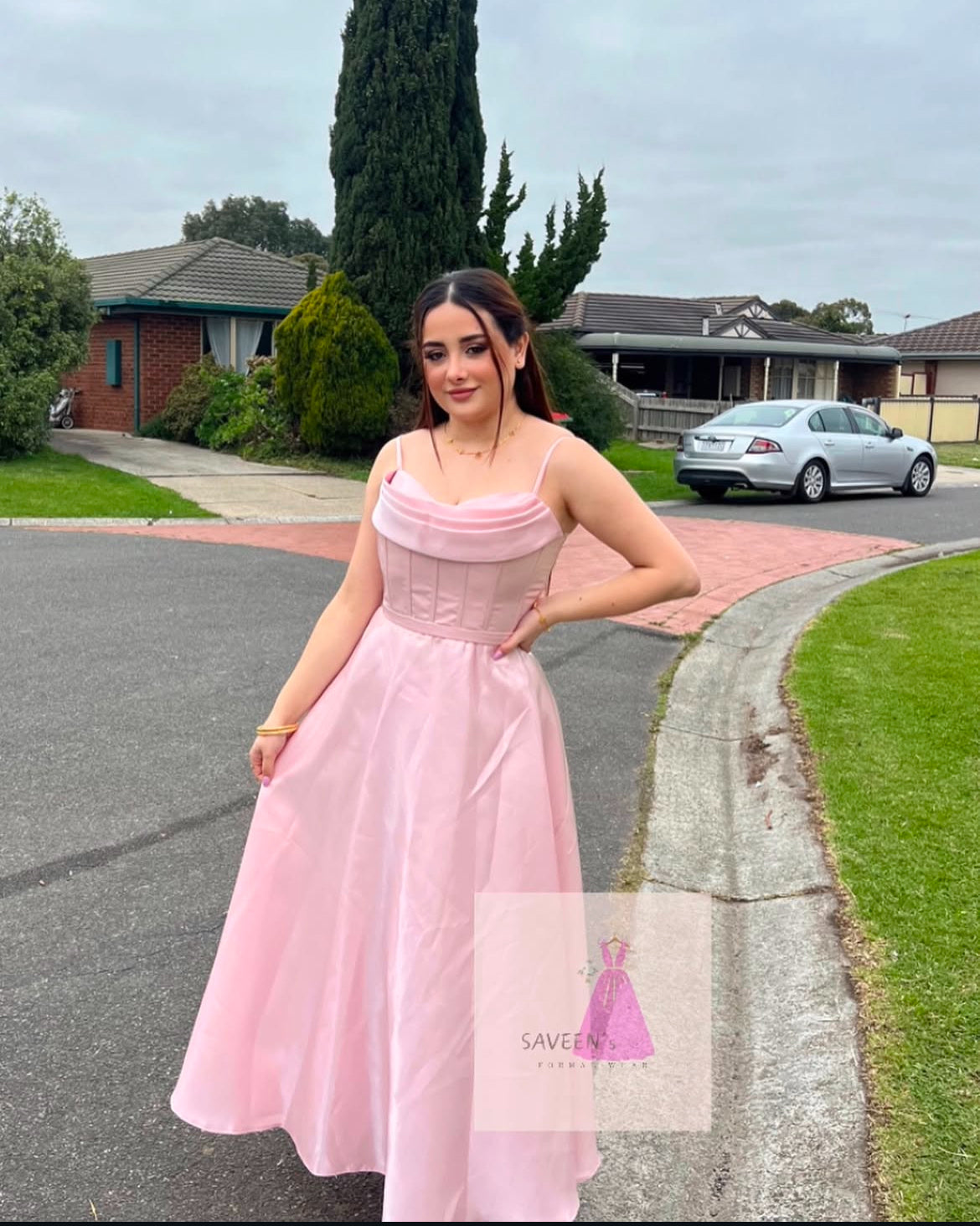 Pink midi dress