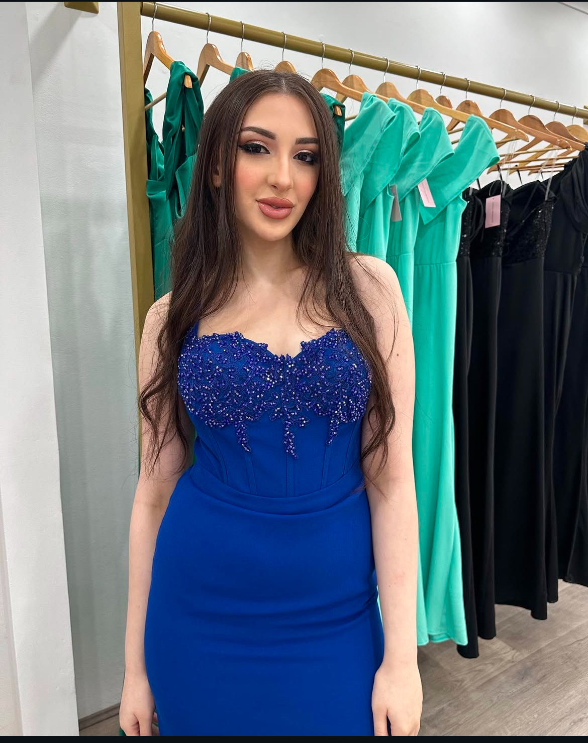 Royal blue midi dress