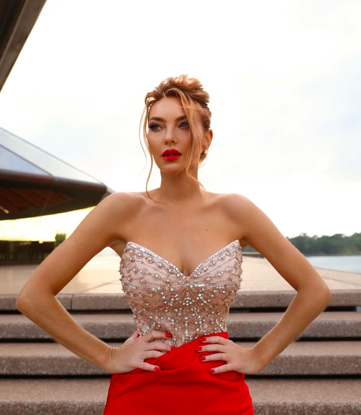 Red formal dress