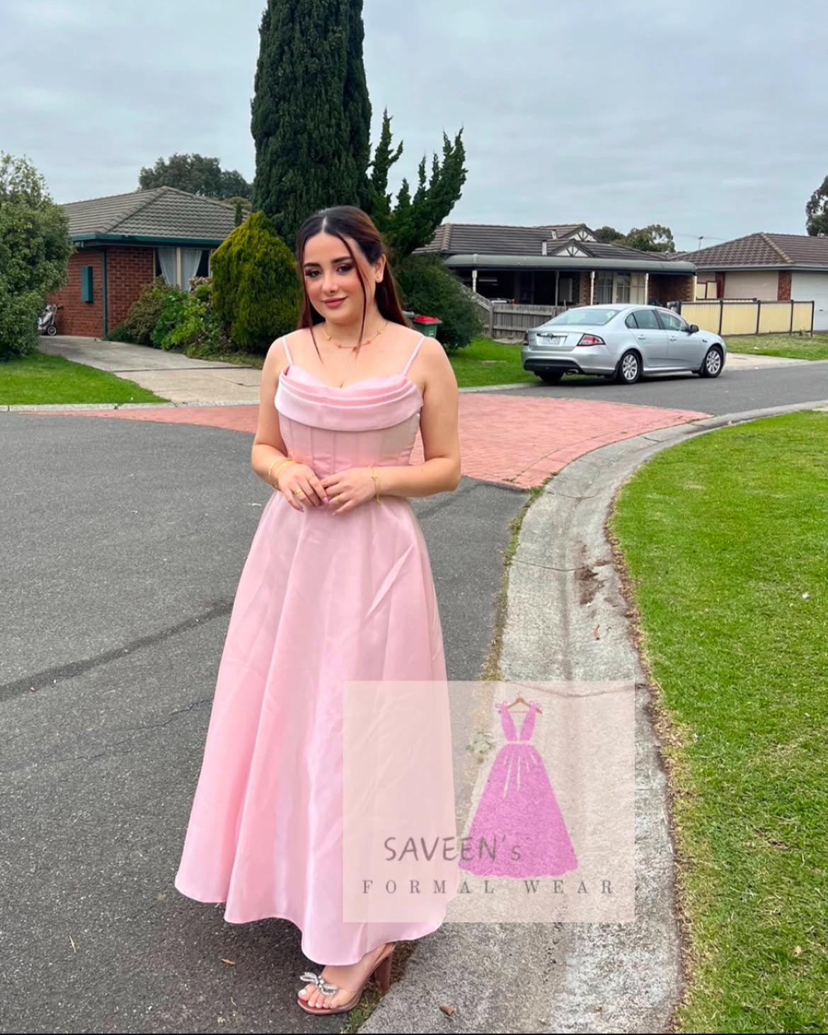 Pink midi dress