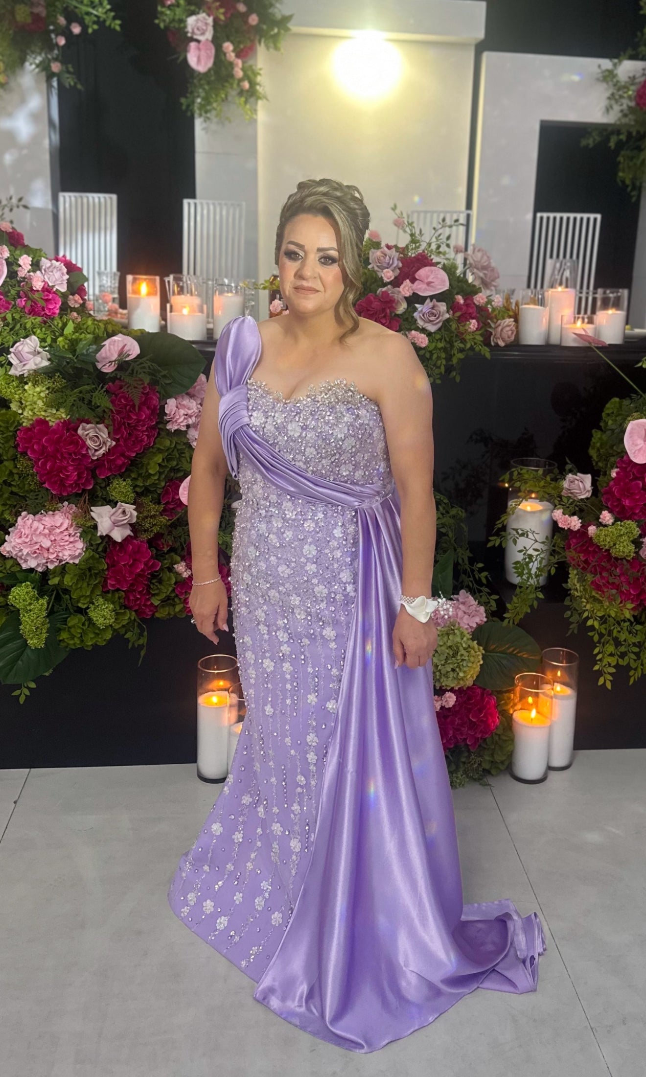 Purple fully beaded dress
