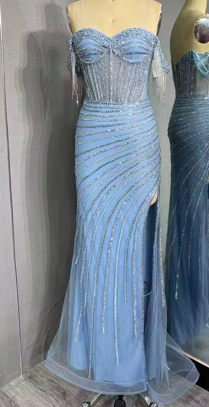 Blue sparkly formal dress