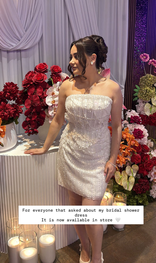 Bridal shower white short dress