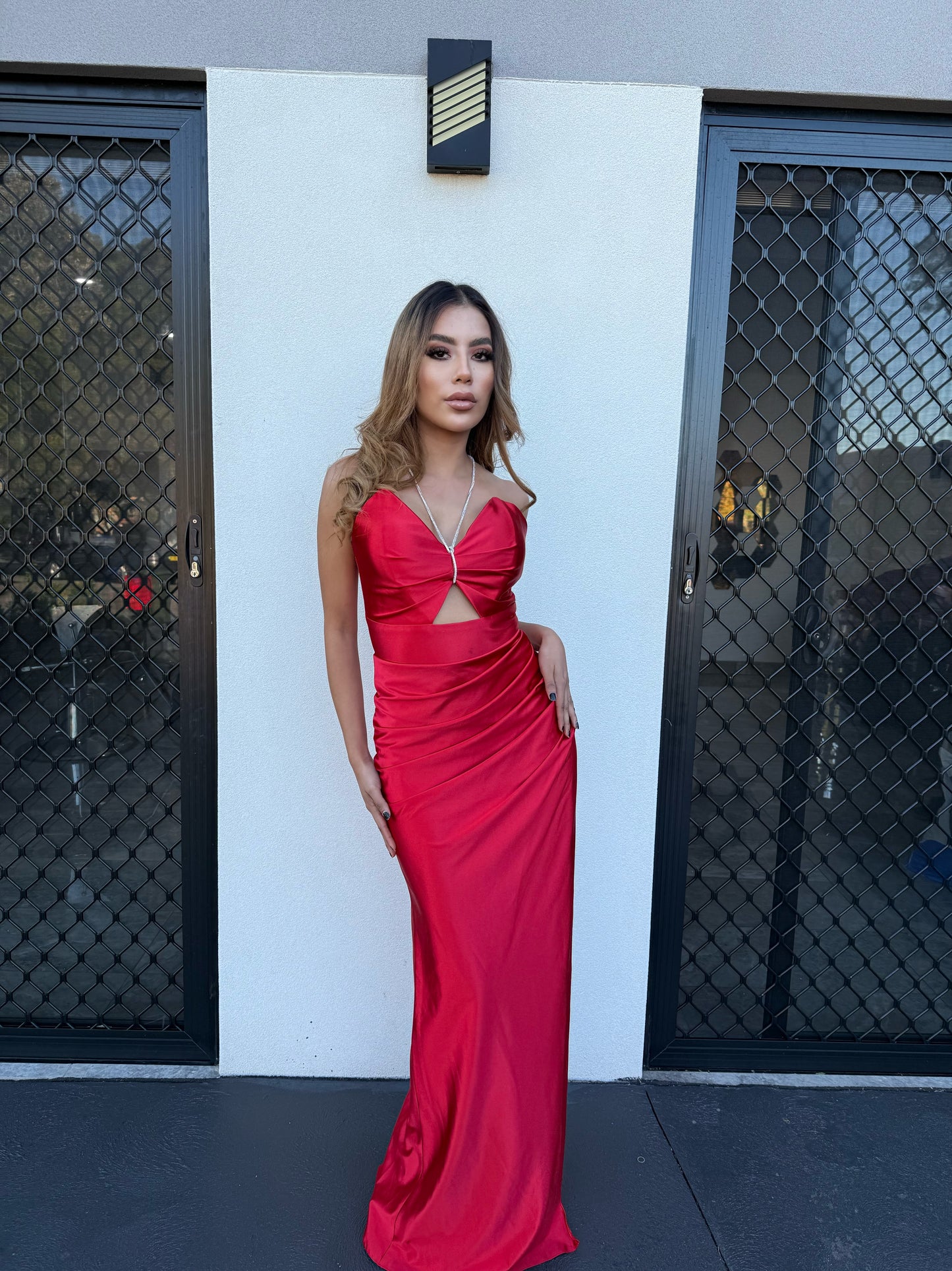 Red formal dress