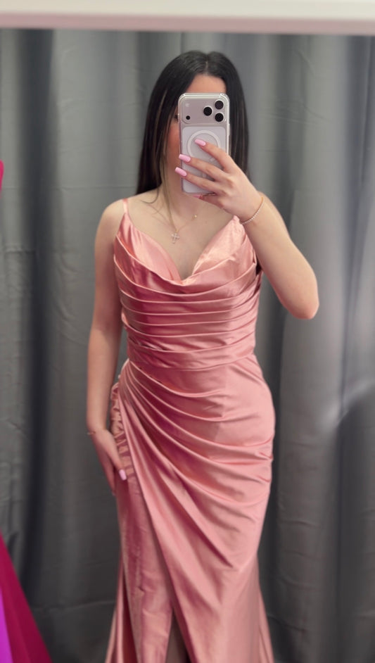 Light pink satin/silk formal dress