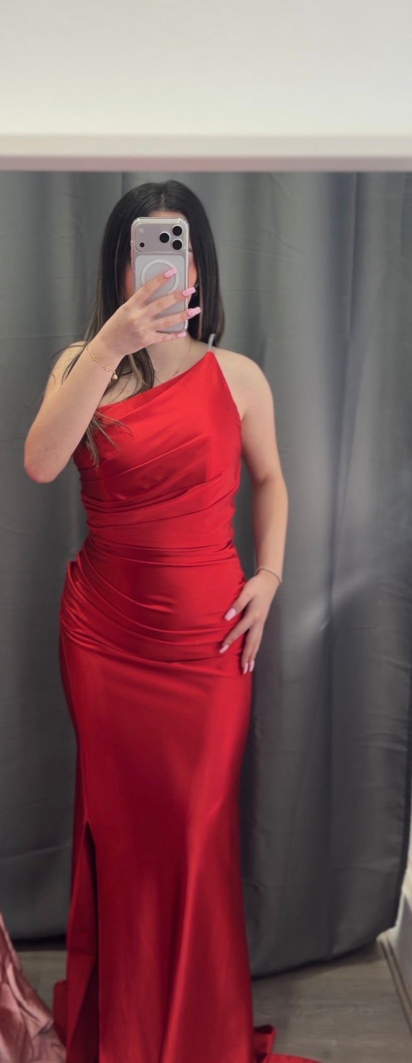 Red satin/silk formal dress