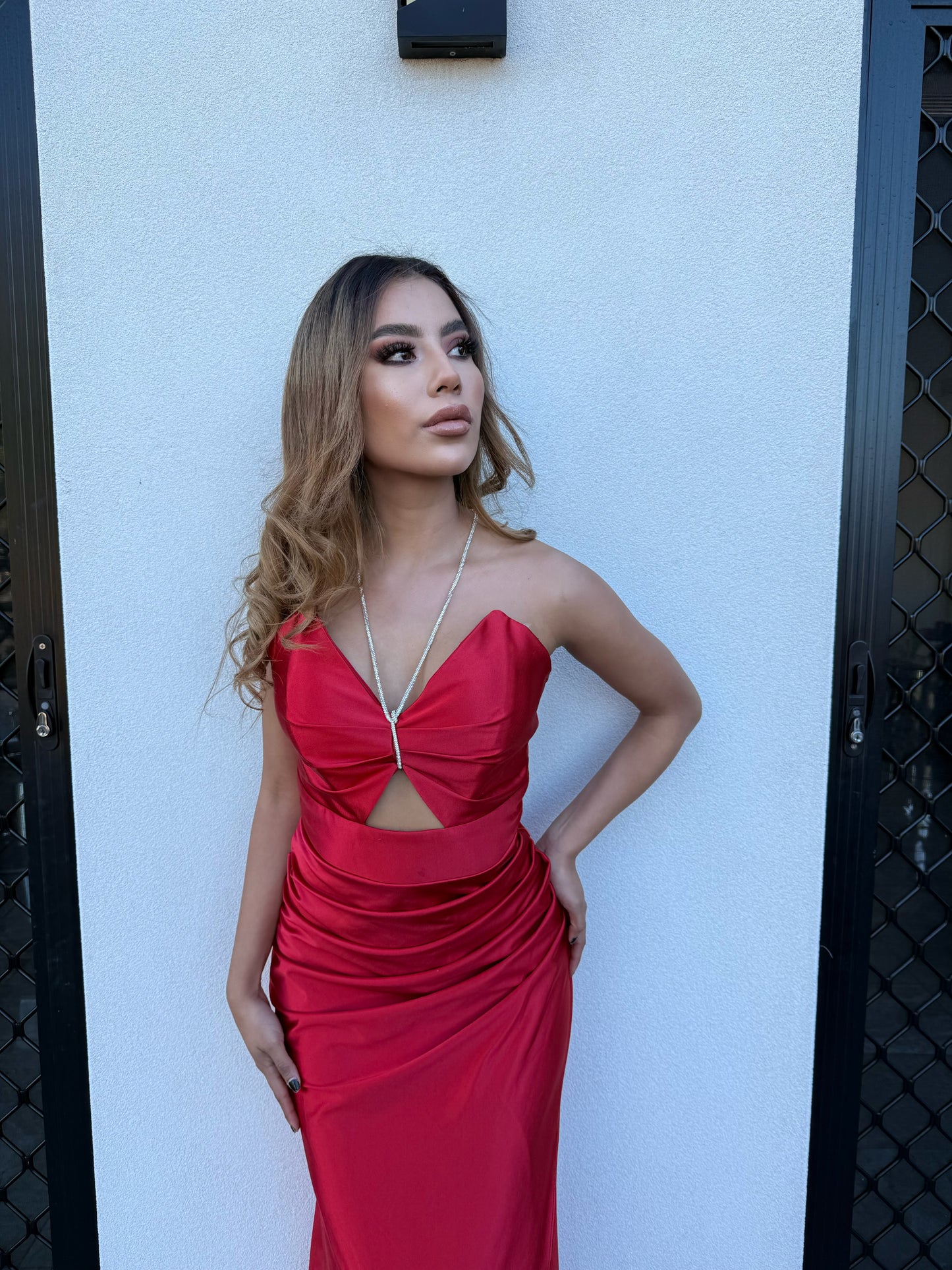 Red formal dress