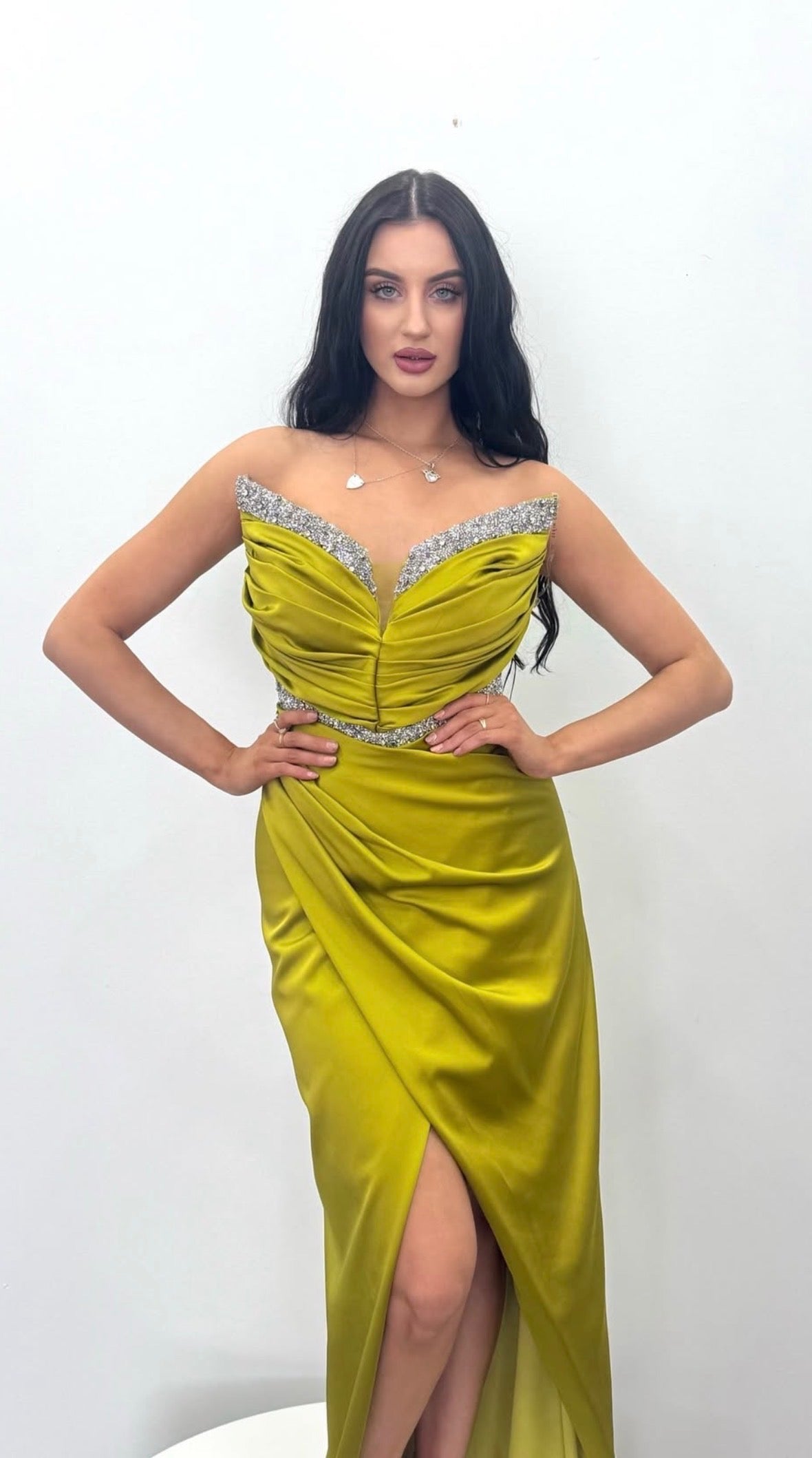 yellow formal dress